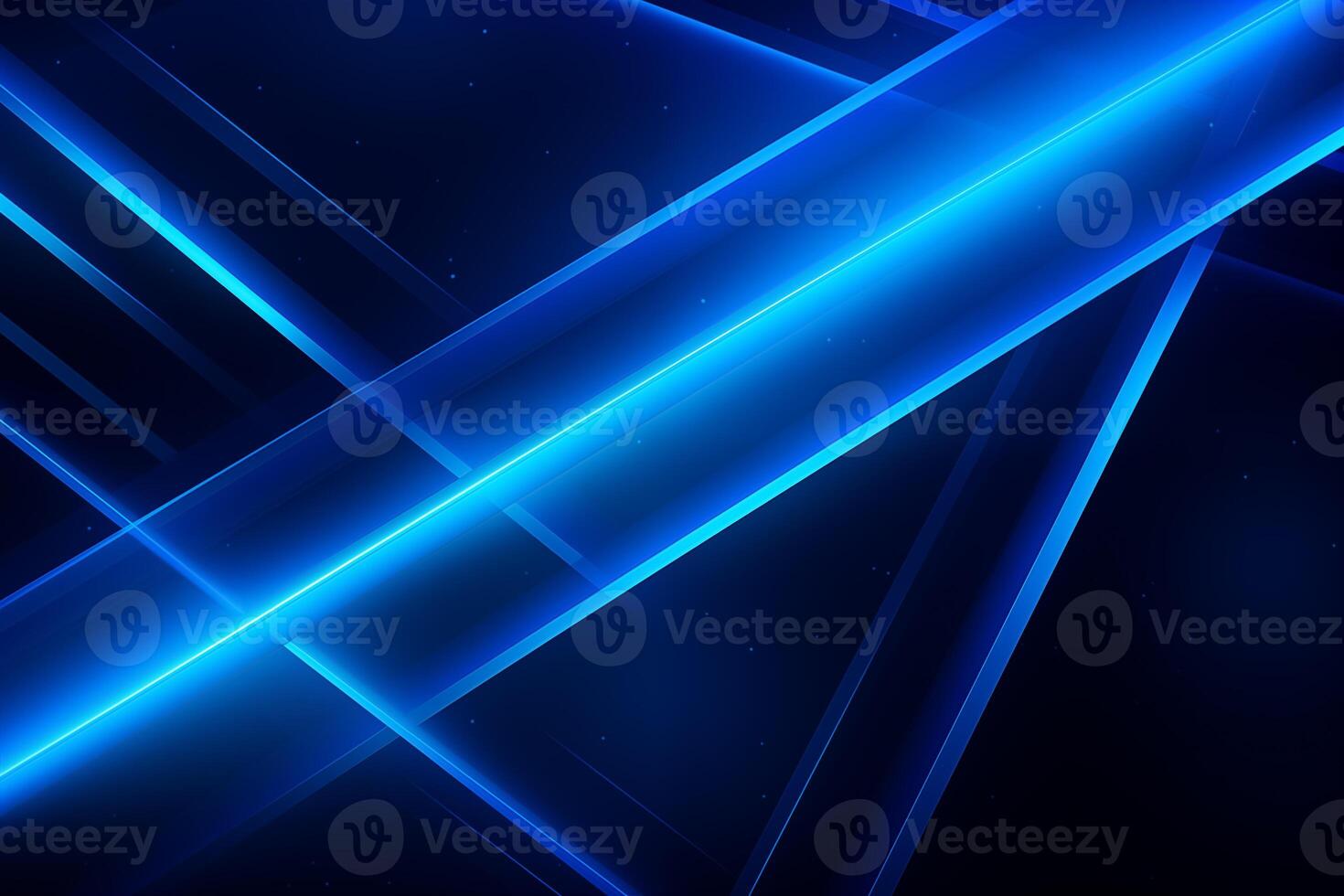 AI Generated Blue abstract background with blue glowing geometric lines. Modern shiny blue diagonal rounded lines pattern. Futuristic technology concept. Suit for poster, banner, brochure, corporate photo