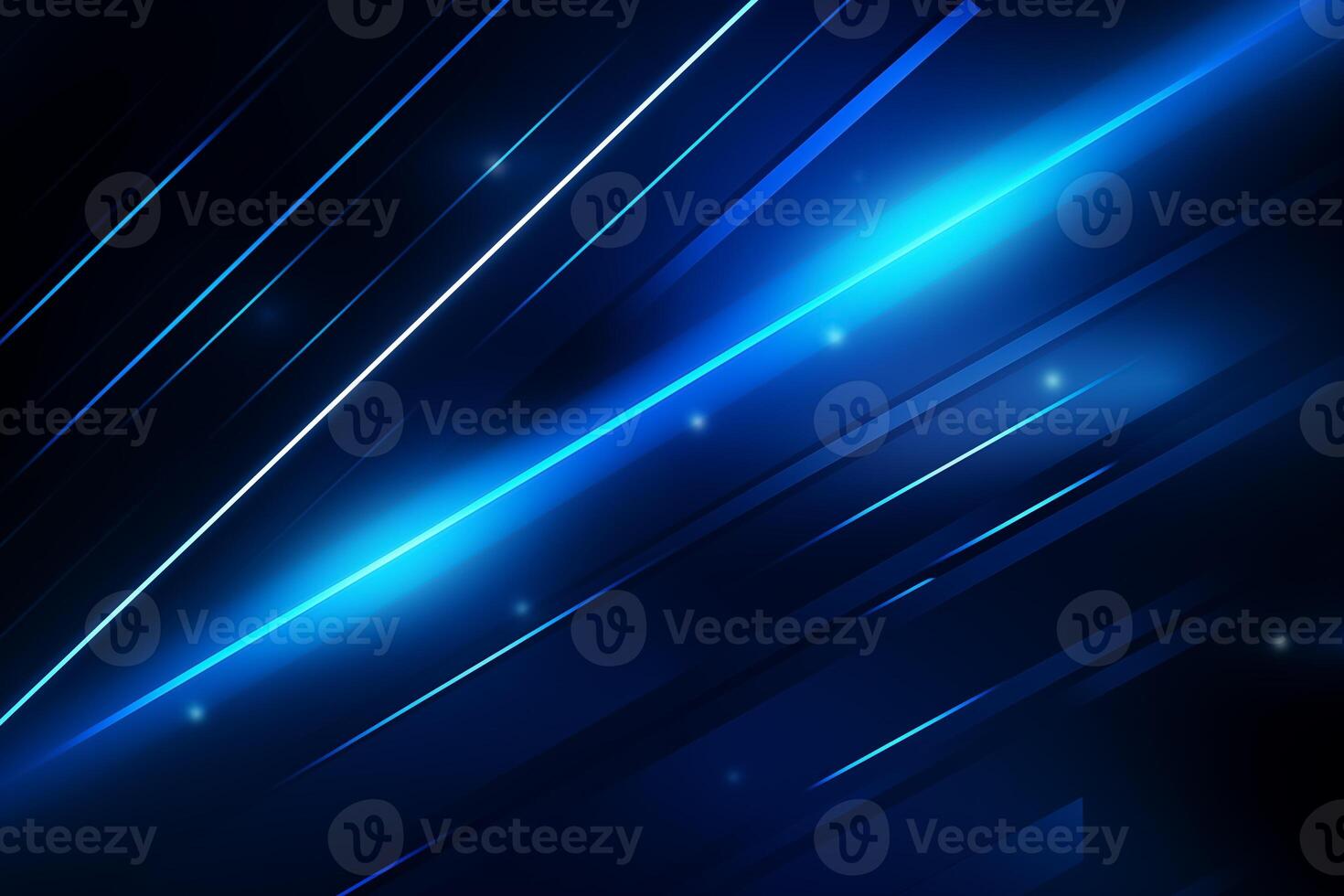 AI Generated Blue abstract background with blue glowing geometric lines. Modern shiny blue diagonal rounded lines pattern. Futuristic technology concept. Suit for poster, banner, brochure, corporate photo