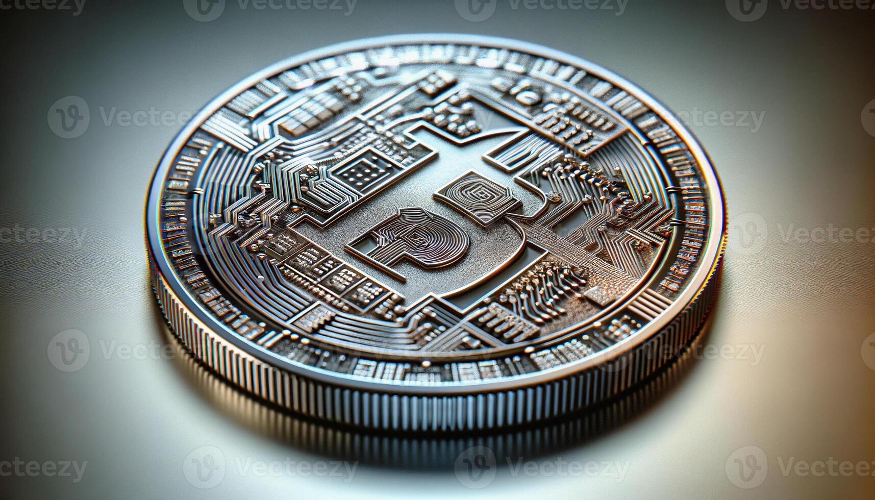 AI Generated Bitcoin background. Cryptocurrency Abstraction photo