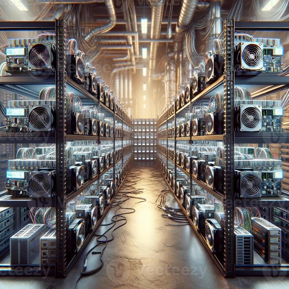 AI Generated Bitcoin background. Cryptocurrency Abstraction photo
