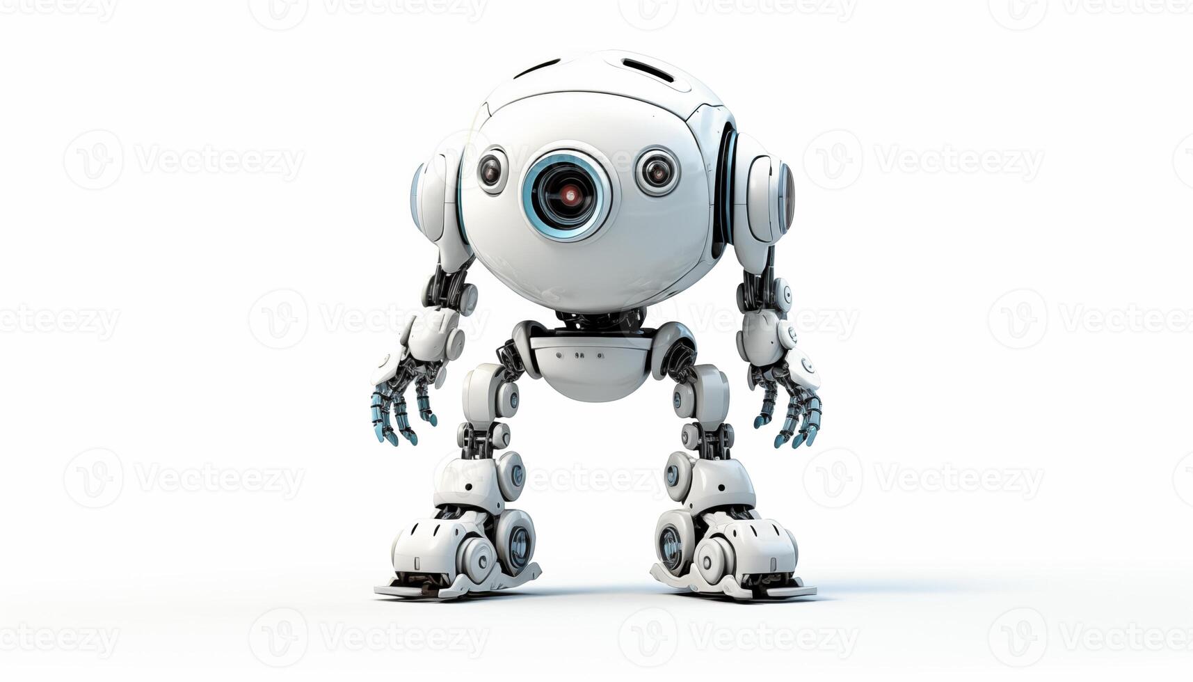 AI Generated Futuristic robot on a white background photo