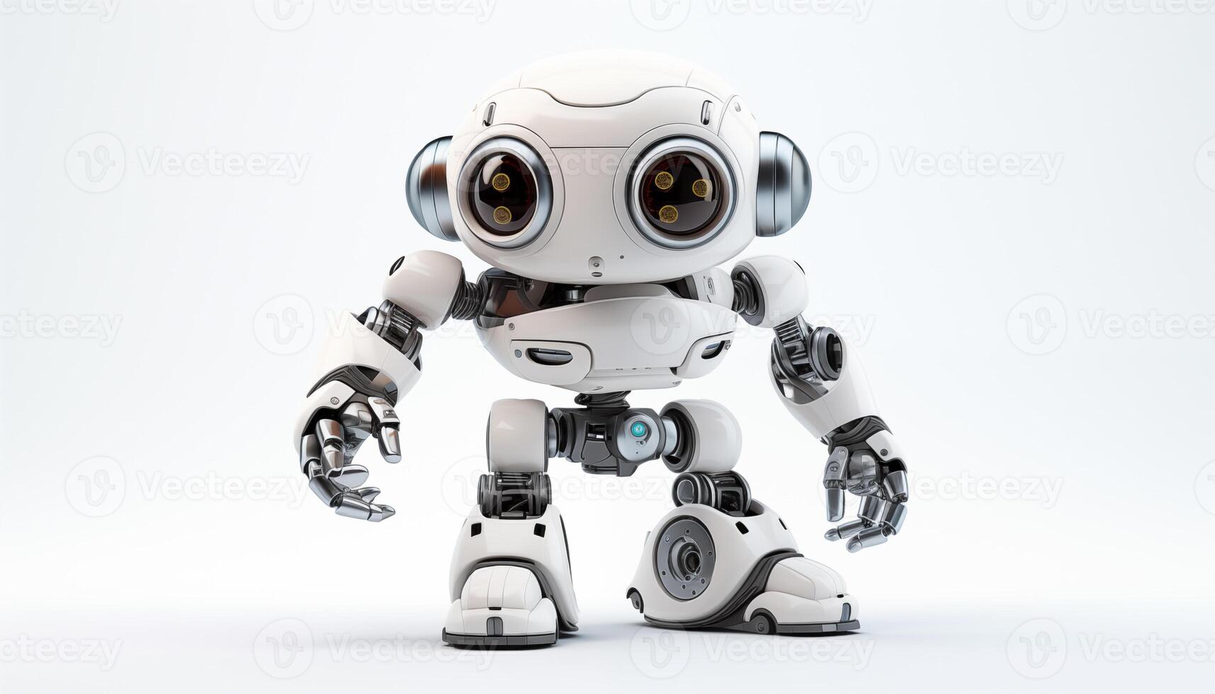 AI Generated Futuristic robot on a white background photo