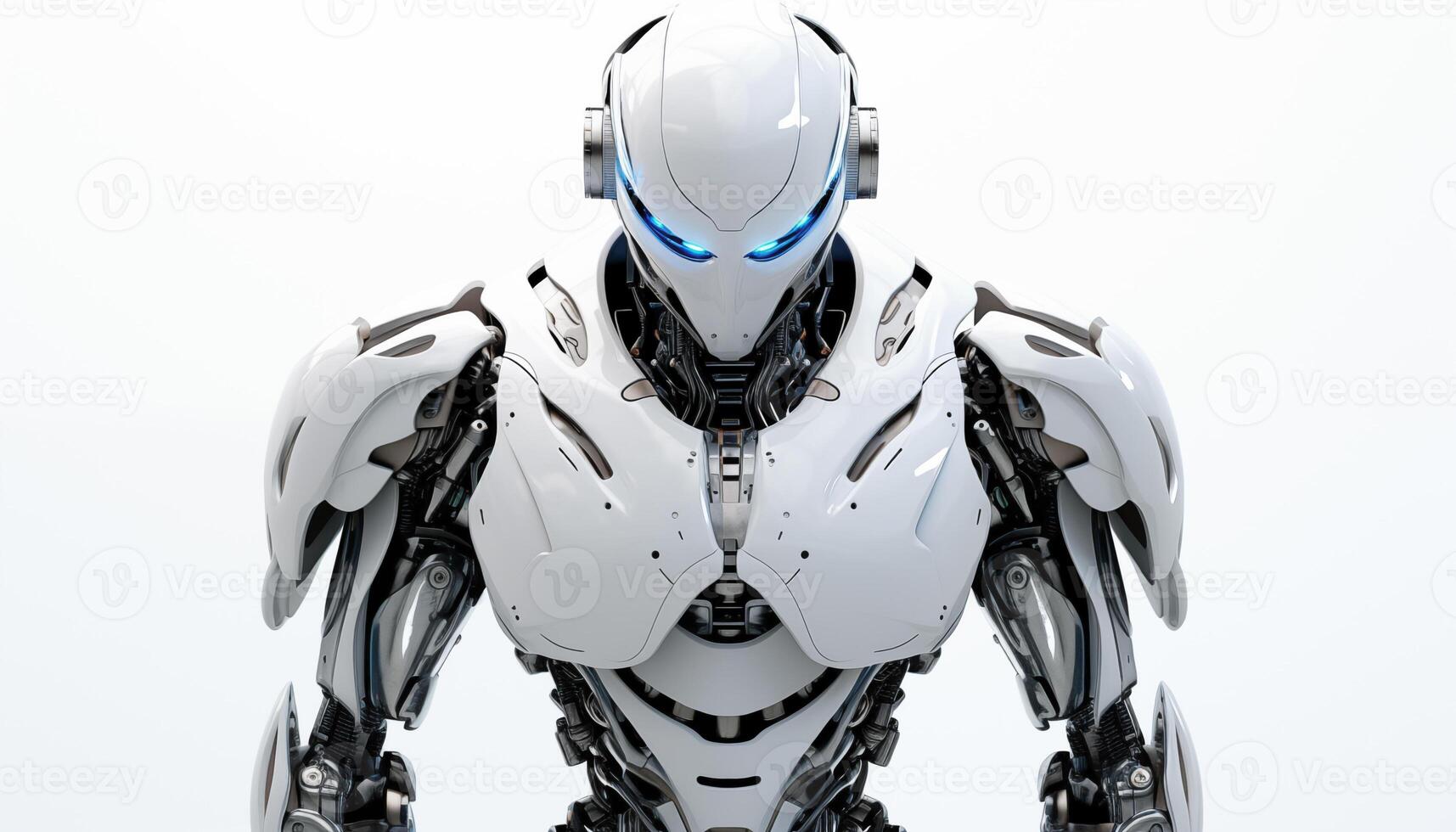 AI Generated Futuristic robot on a white background photo