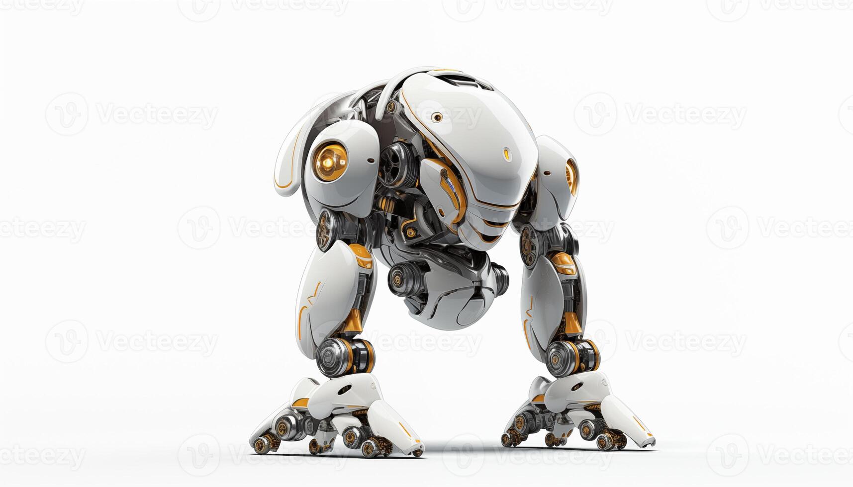 AI Generated Futuristic robot on a white background photo