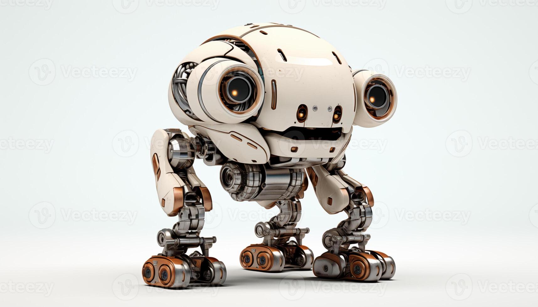 AI Generated Futuristic robot on a white background photo