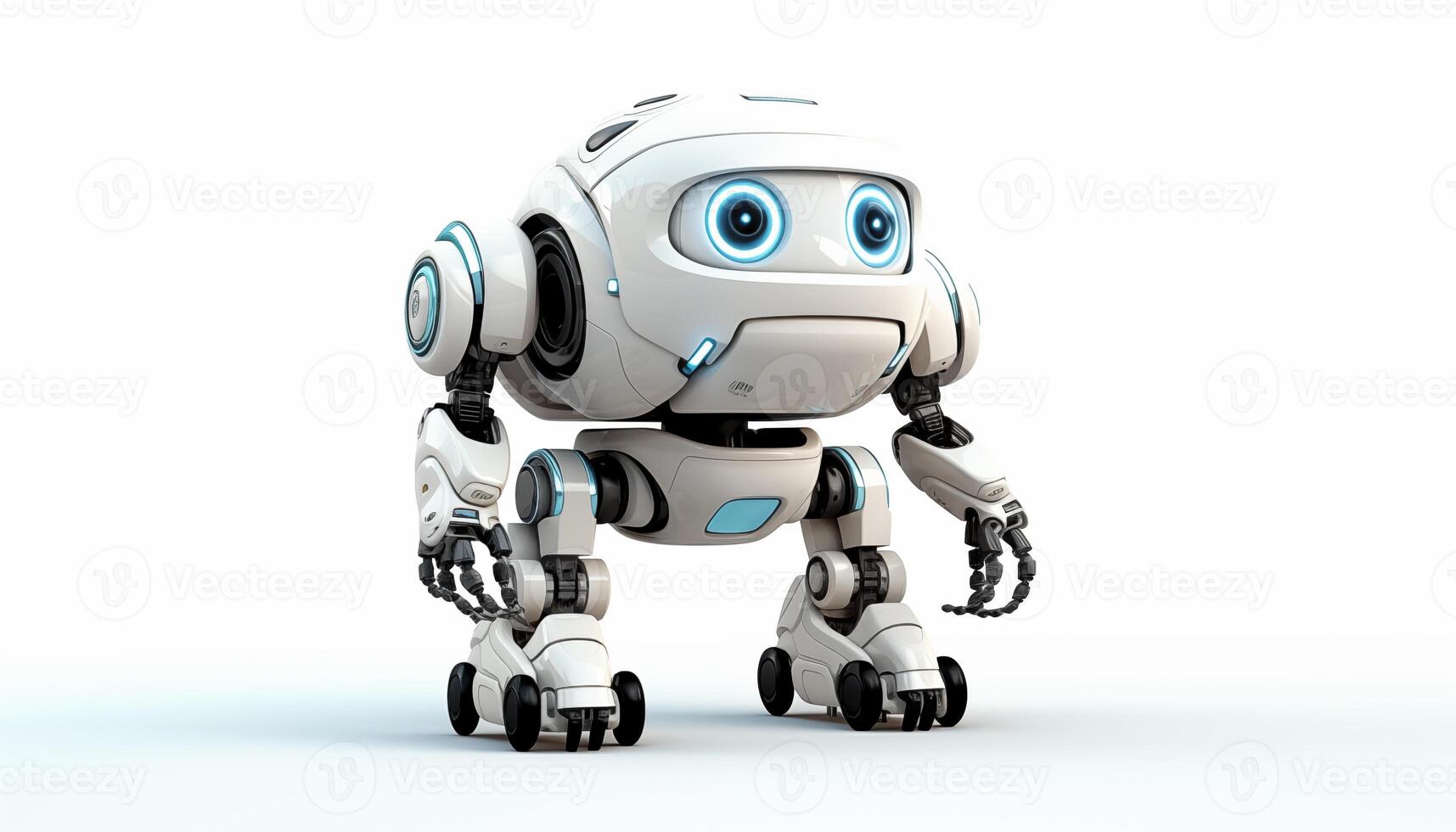 AI Generated Futuristic robot on a white background photo