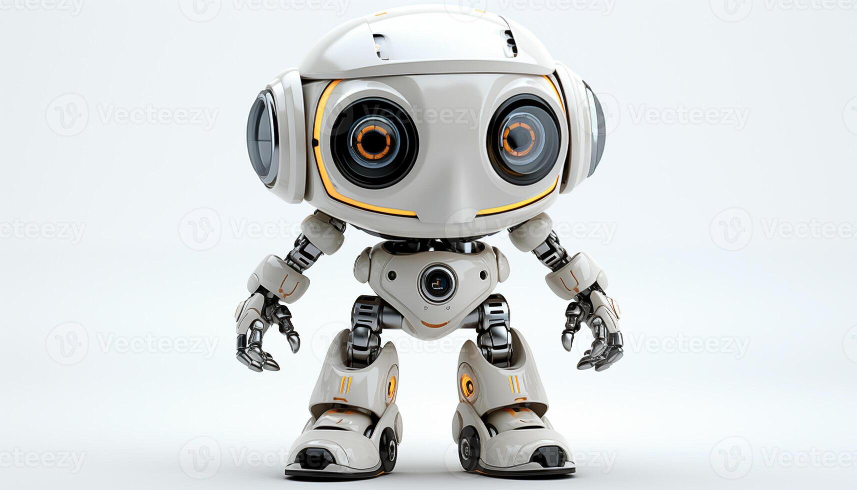 AI Generated Futuristic robot on a white background photo