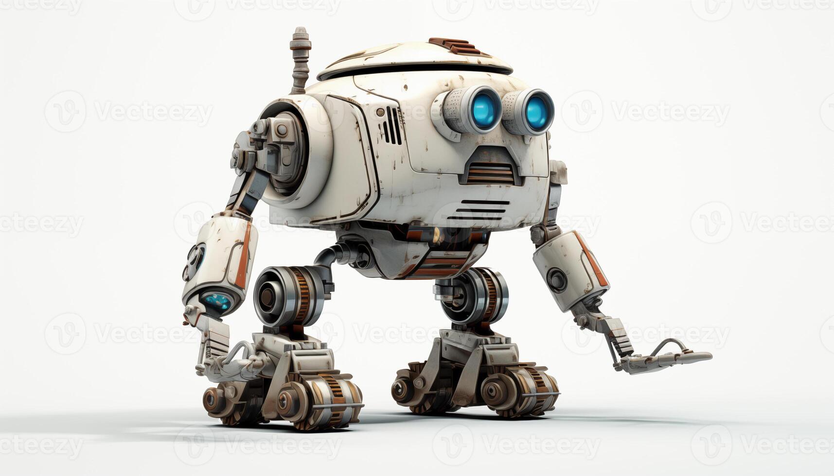 AI Generated Futuristic robot on a white background photo