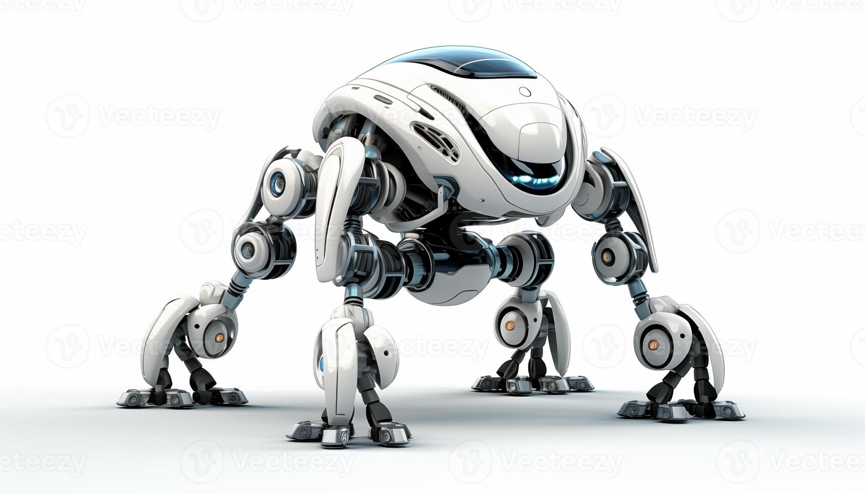 AI Generated Futuristic robot on a white background photo