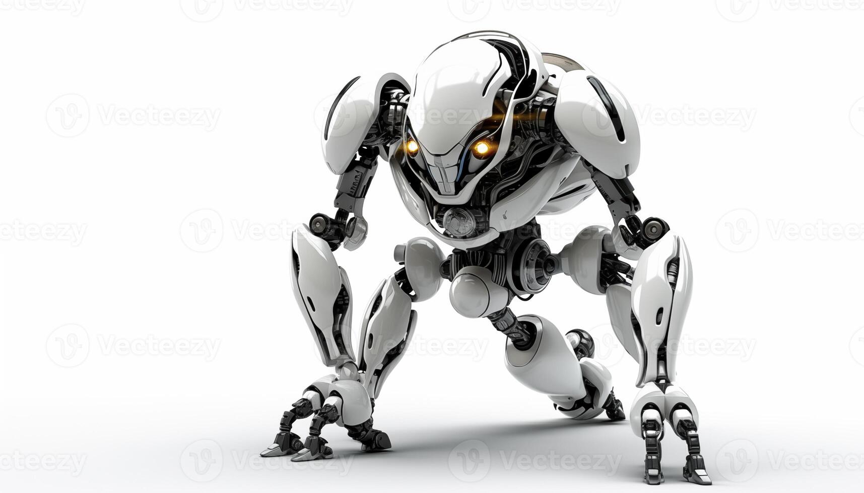 AI Generated Futuristic robot on a white background photo