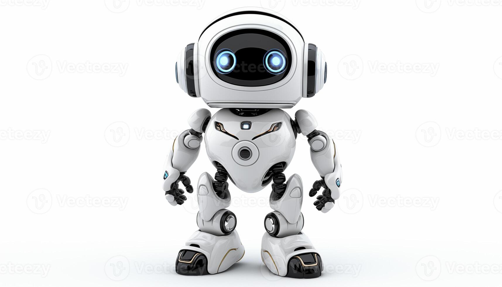 AI Generated Futuristic robot on a white background photo