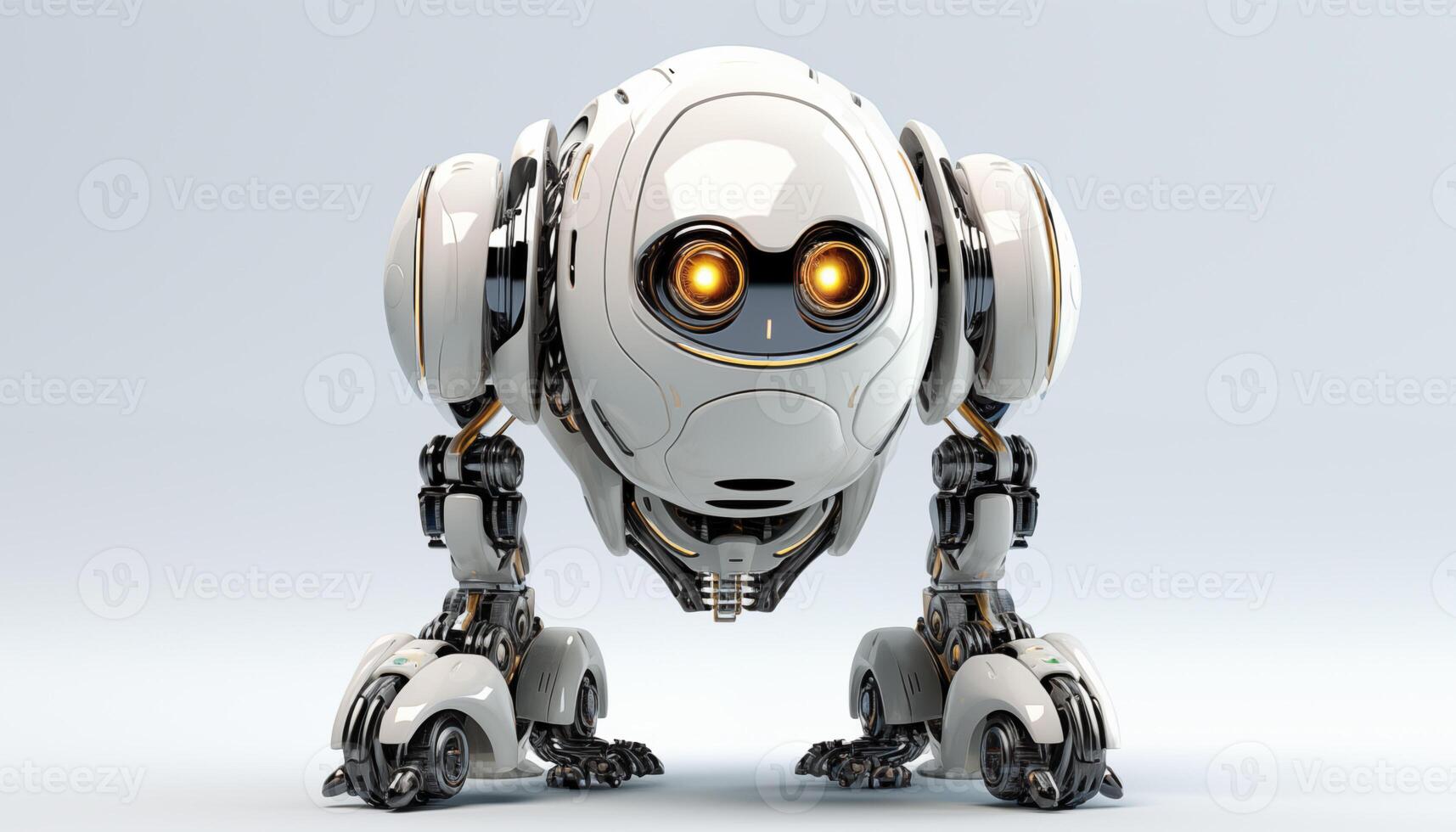 AI Generated Futuristic robot on a white background photo