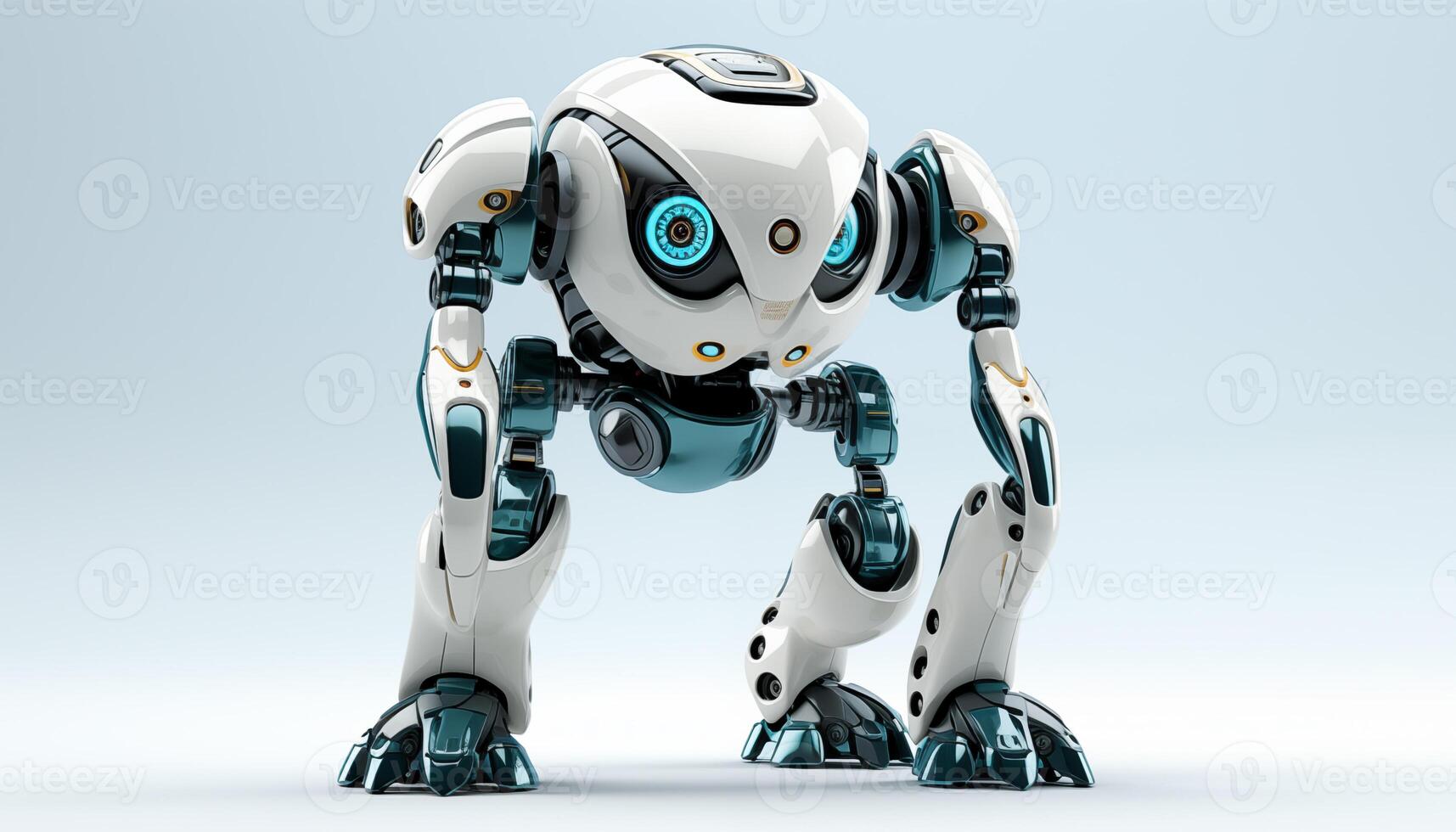 AI Generated Futuristic robot on a white background photo