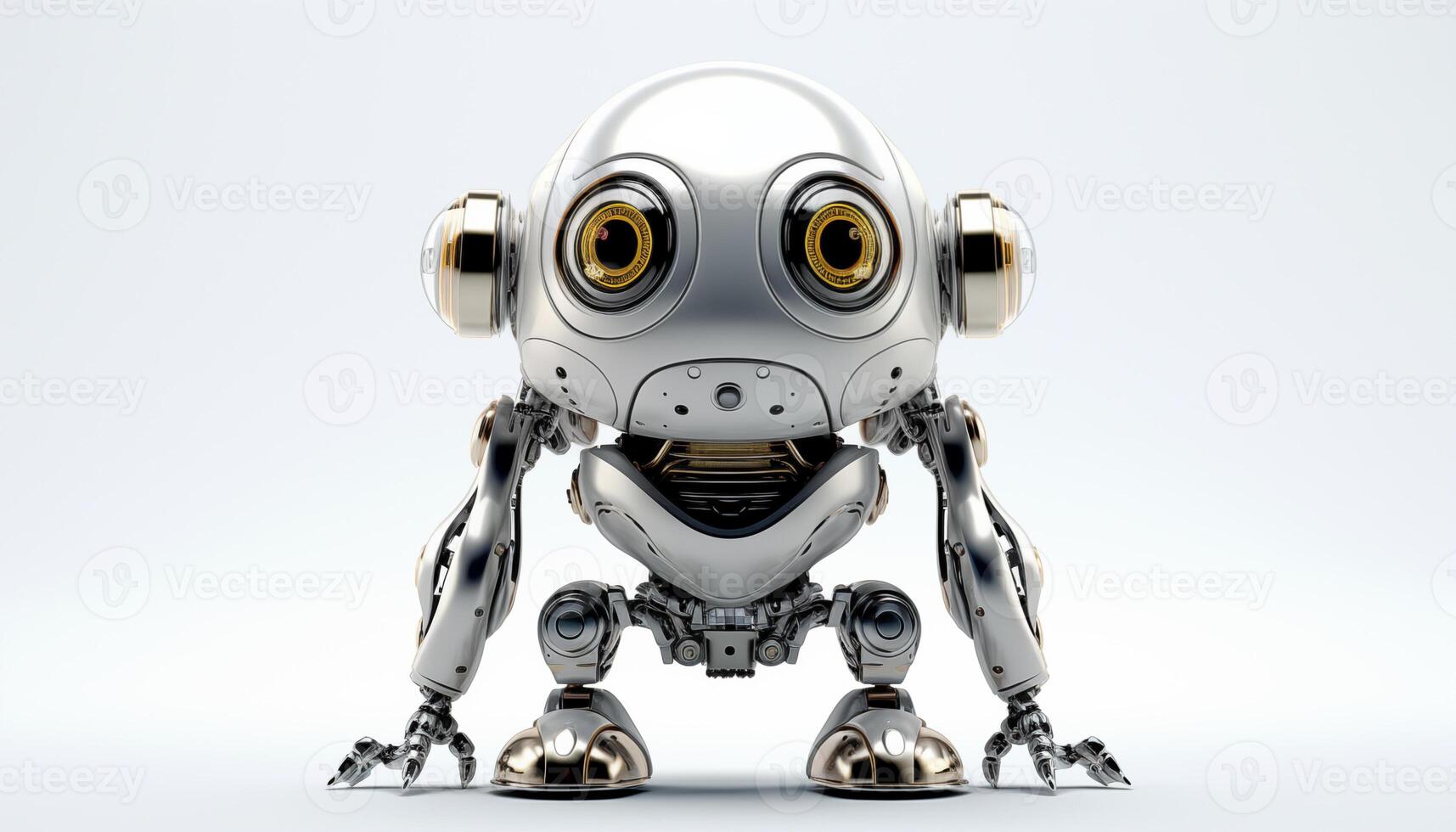 AI Generated Futuristic robot on a white background photo
