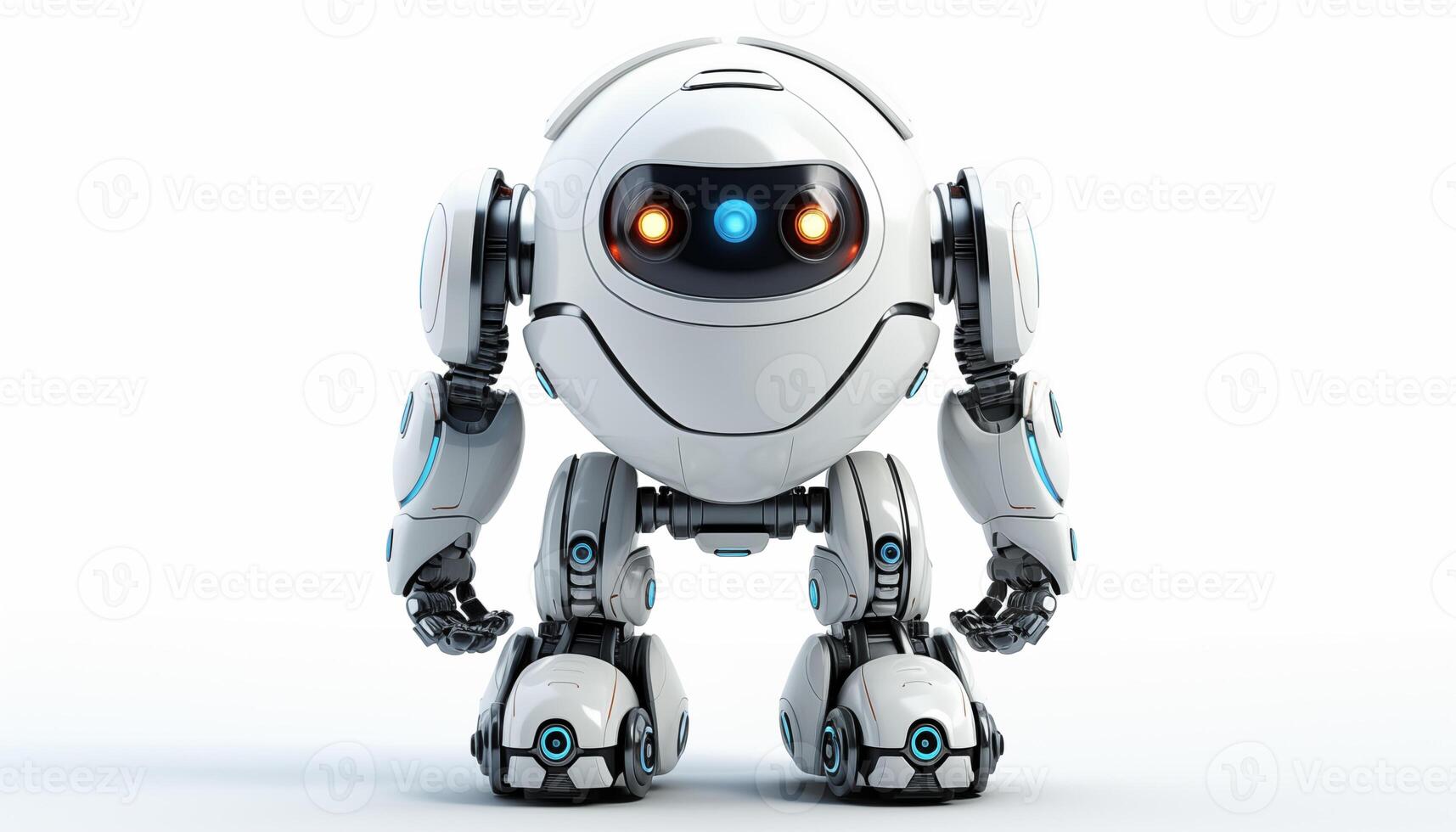 AI Generated Futuristic robot on a white background photo