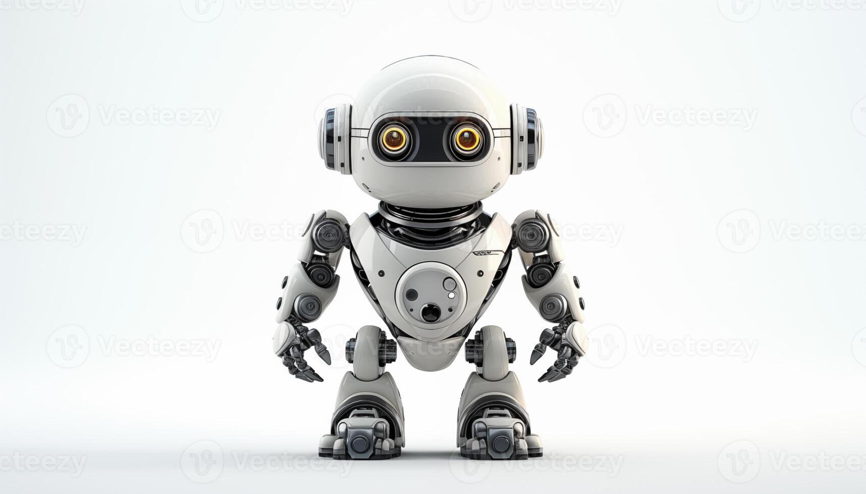 AI Generated Futuristic robot on a white background photo