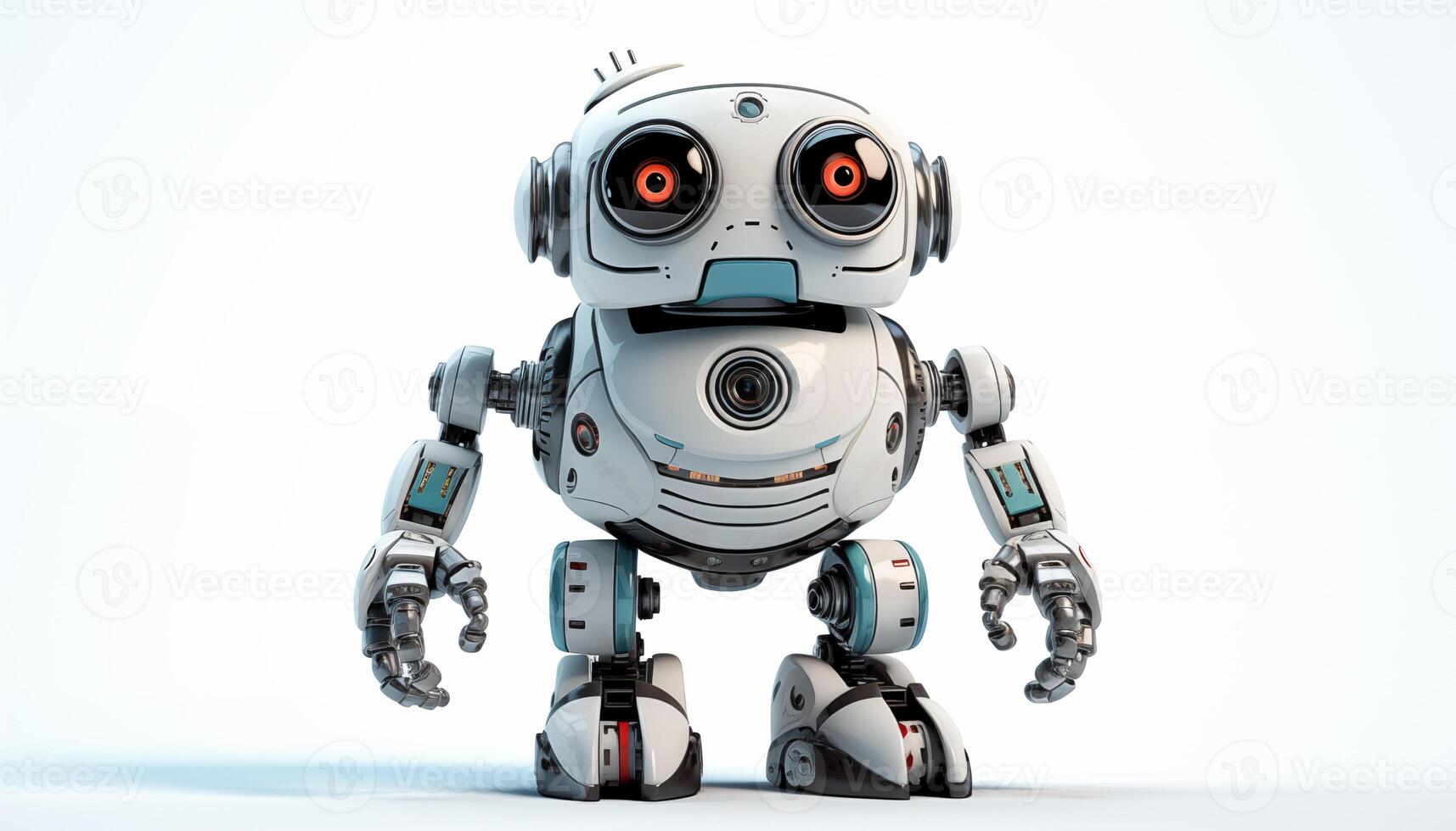 AI Generated Futuristic robot on a white background photo