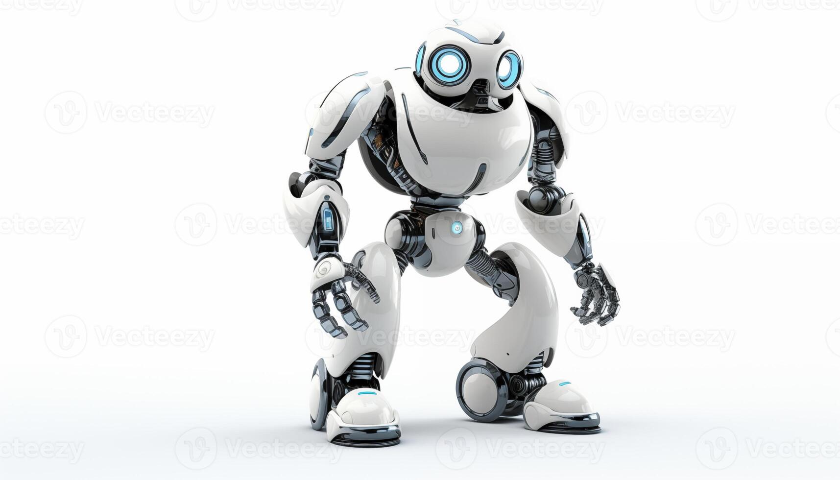 AI Generated Futuristic robot on a white background photo