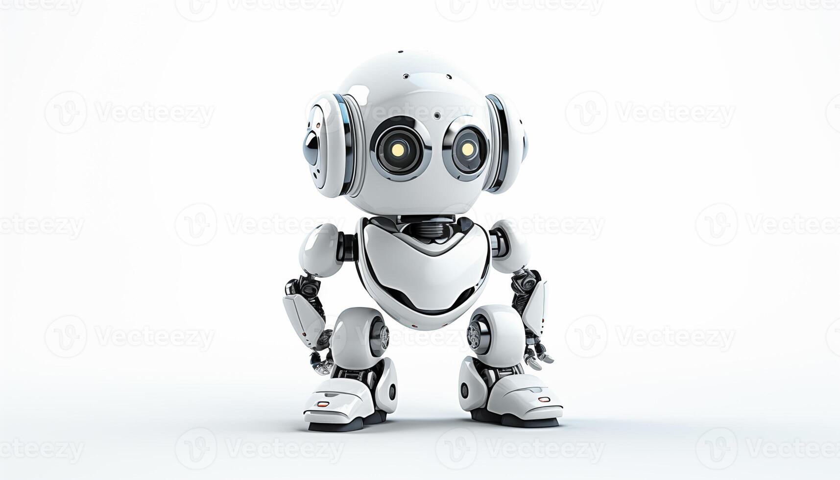 AI Generated Futuristic robot on a white background photo