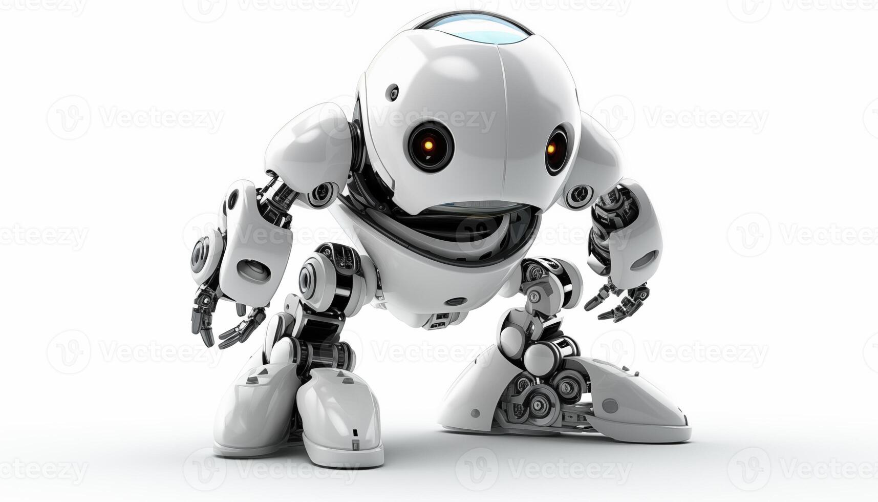 AI Generated Futuristic robot on a white background photo