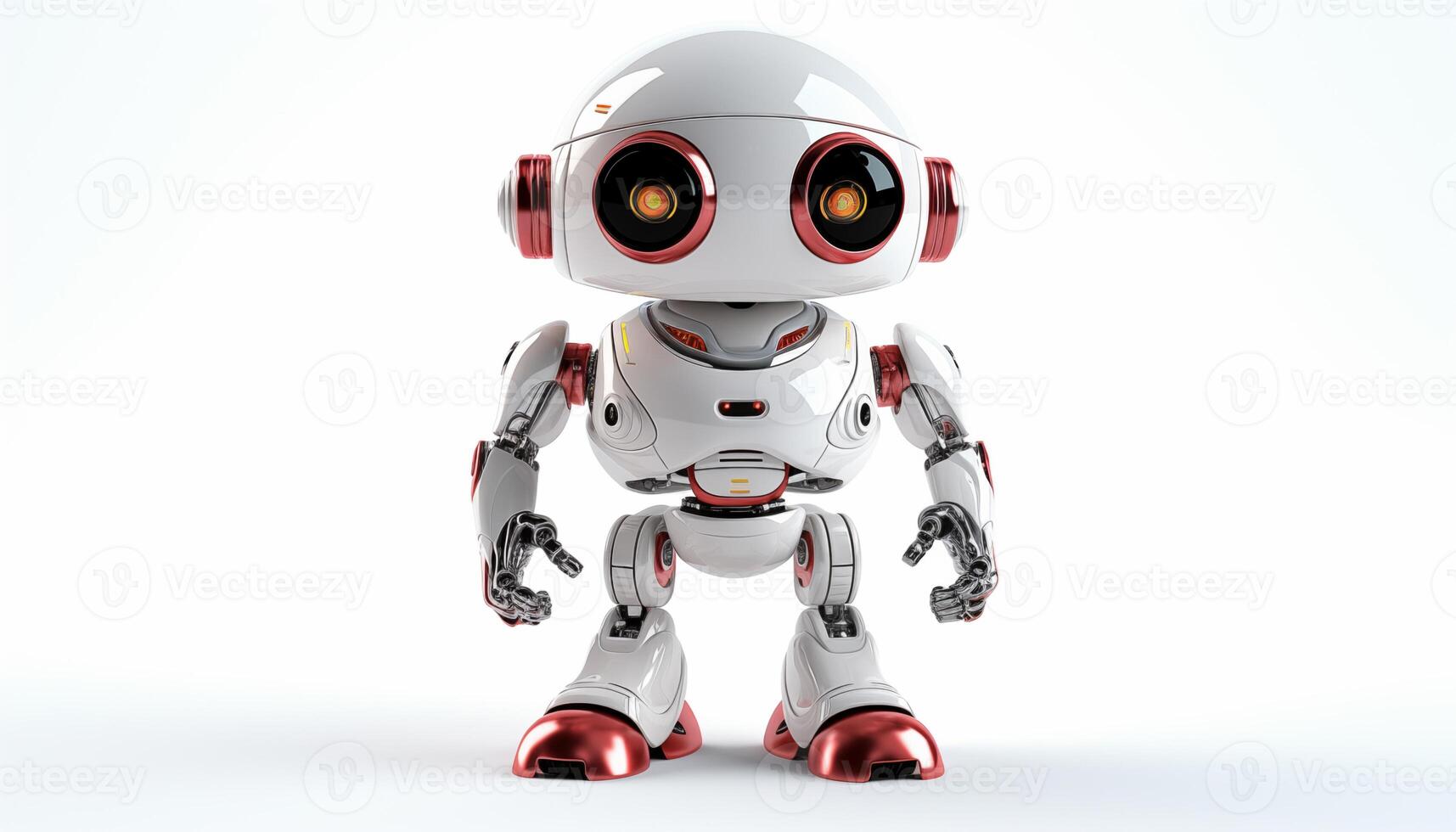 AI Generated Futuristic robot on a white background photo