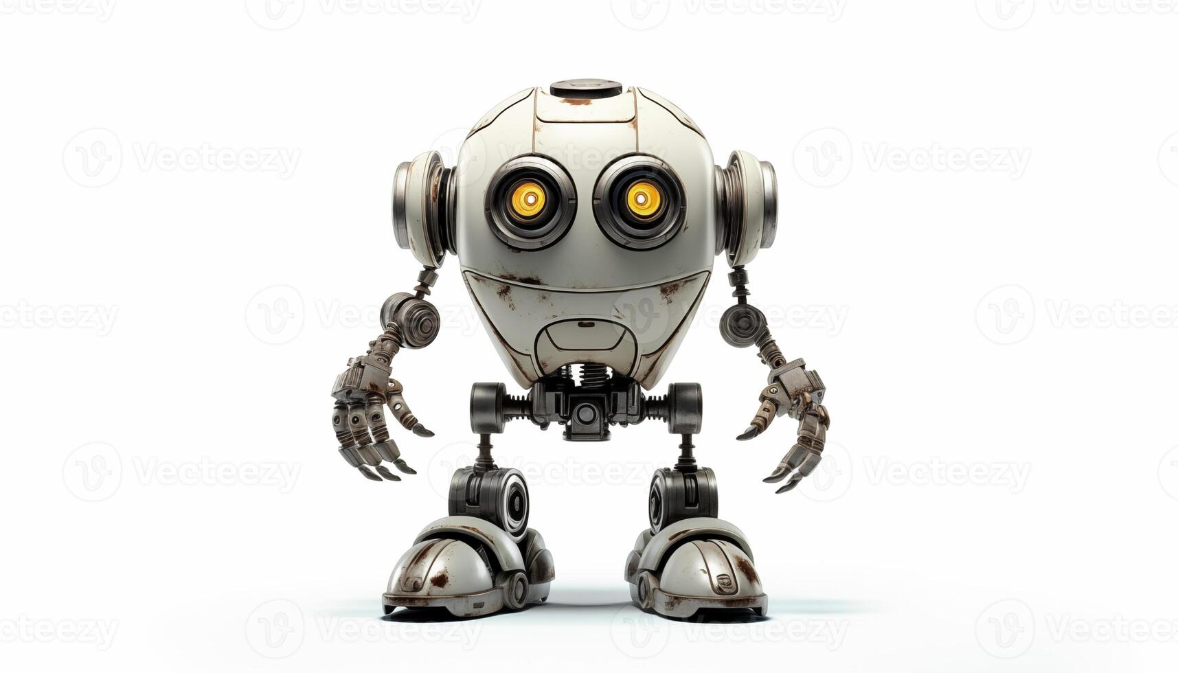 AI Generated Futuristic robot on a white background photo