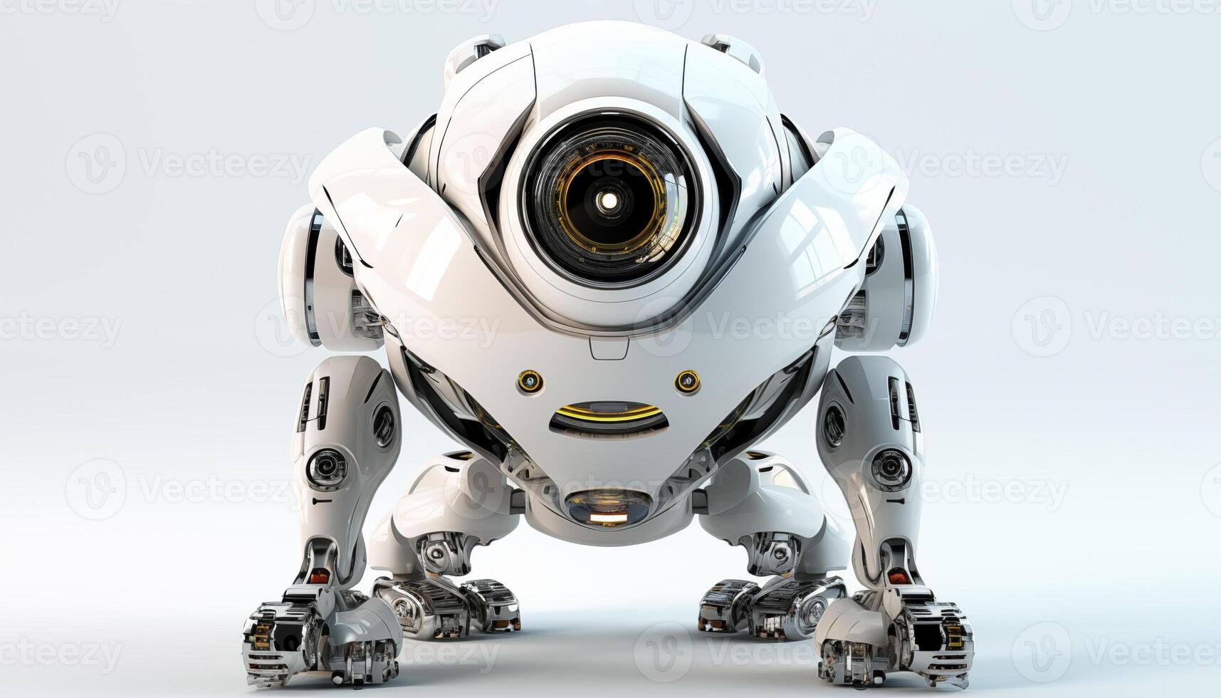 AI Generated Futuristic robot on a white background photo