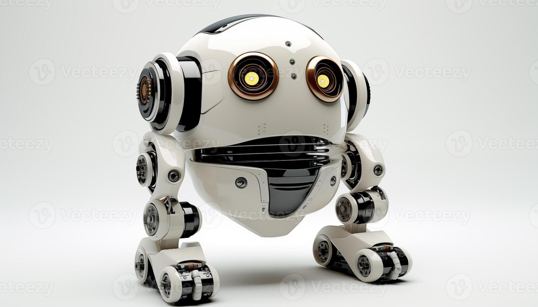 AI Generated Futuristic robot on a white background photo