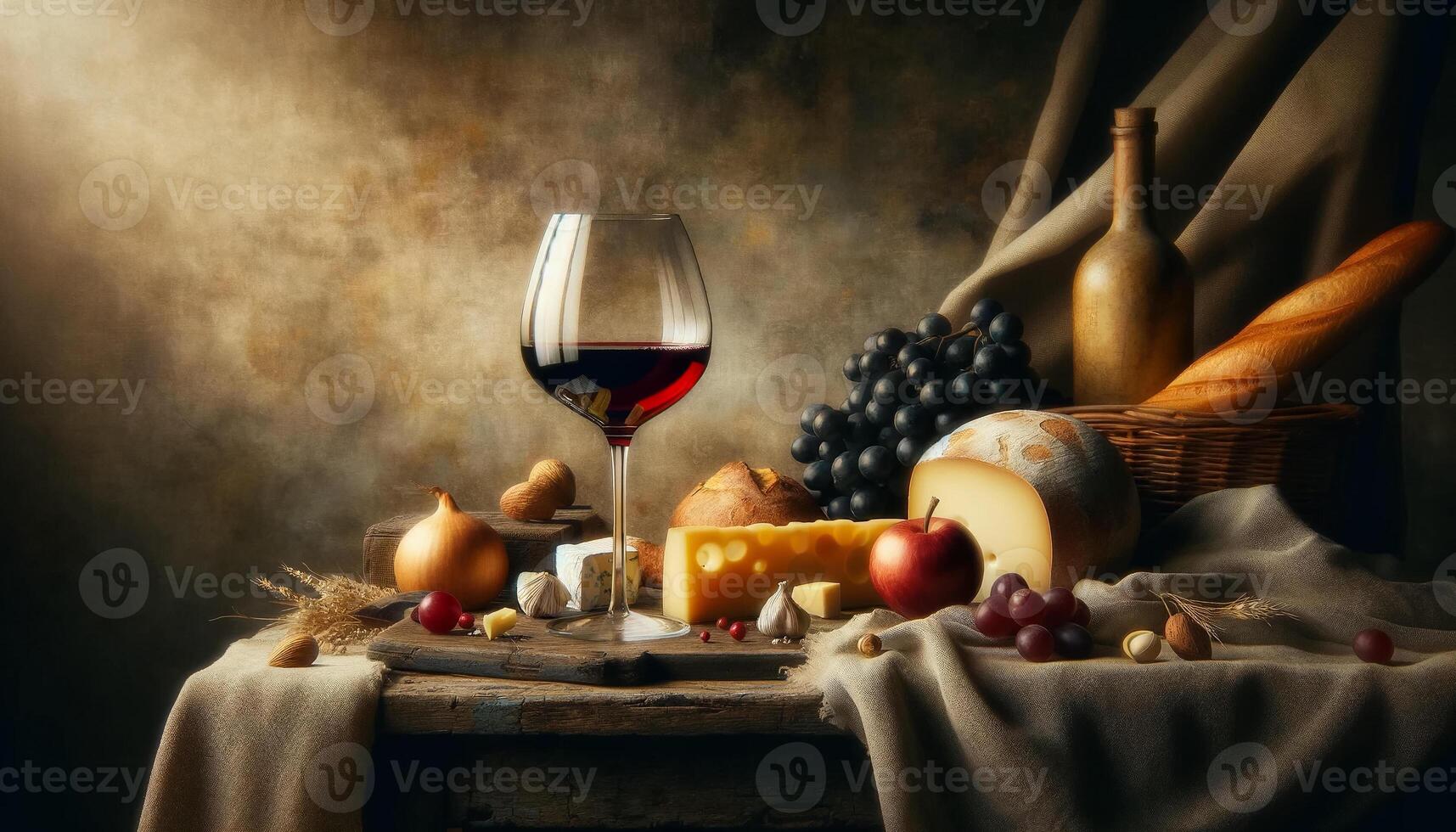 AI Generated Glasses of red wine photo