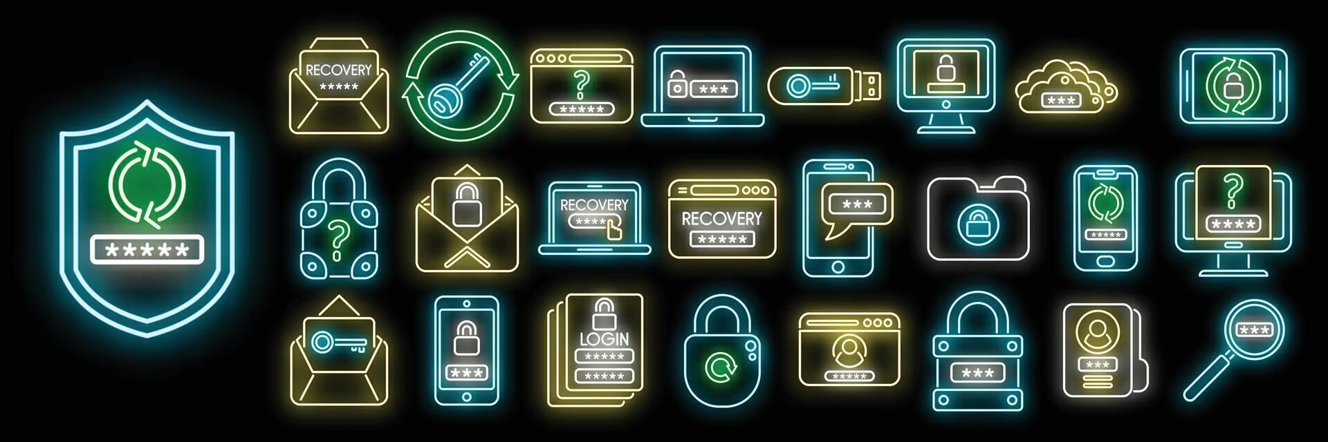 Password recovery icon outline vector. Computer lock vector