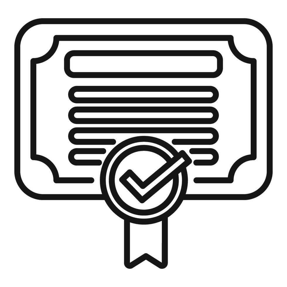 Certificate product control icon outline vector. Compliance rule vector