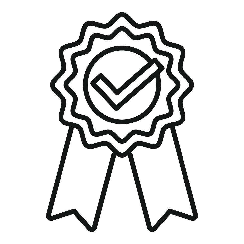 Approved emblem icon outline vector. Audit business policy vector