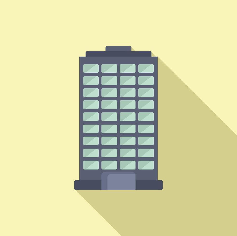 Residential town icon flat vector. Multistory building area vector
