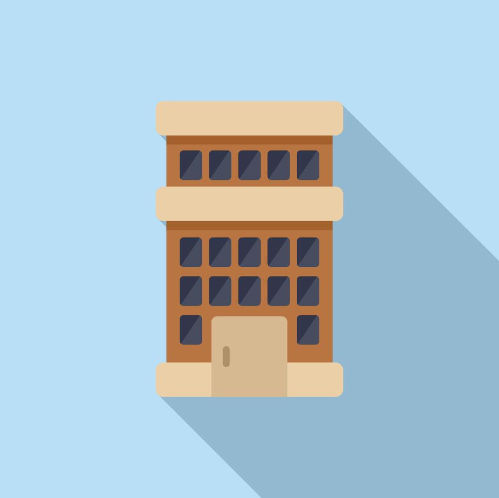 Old multistory building icon flat vector. Real estate company vector