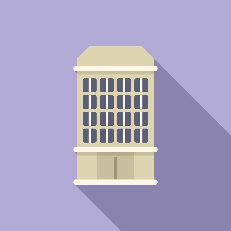Office style multistory building icon flat vector. Medical style office vector