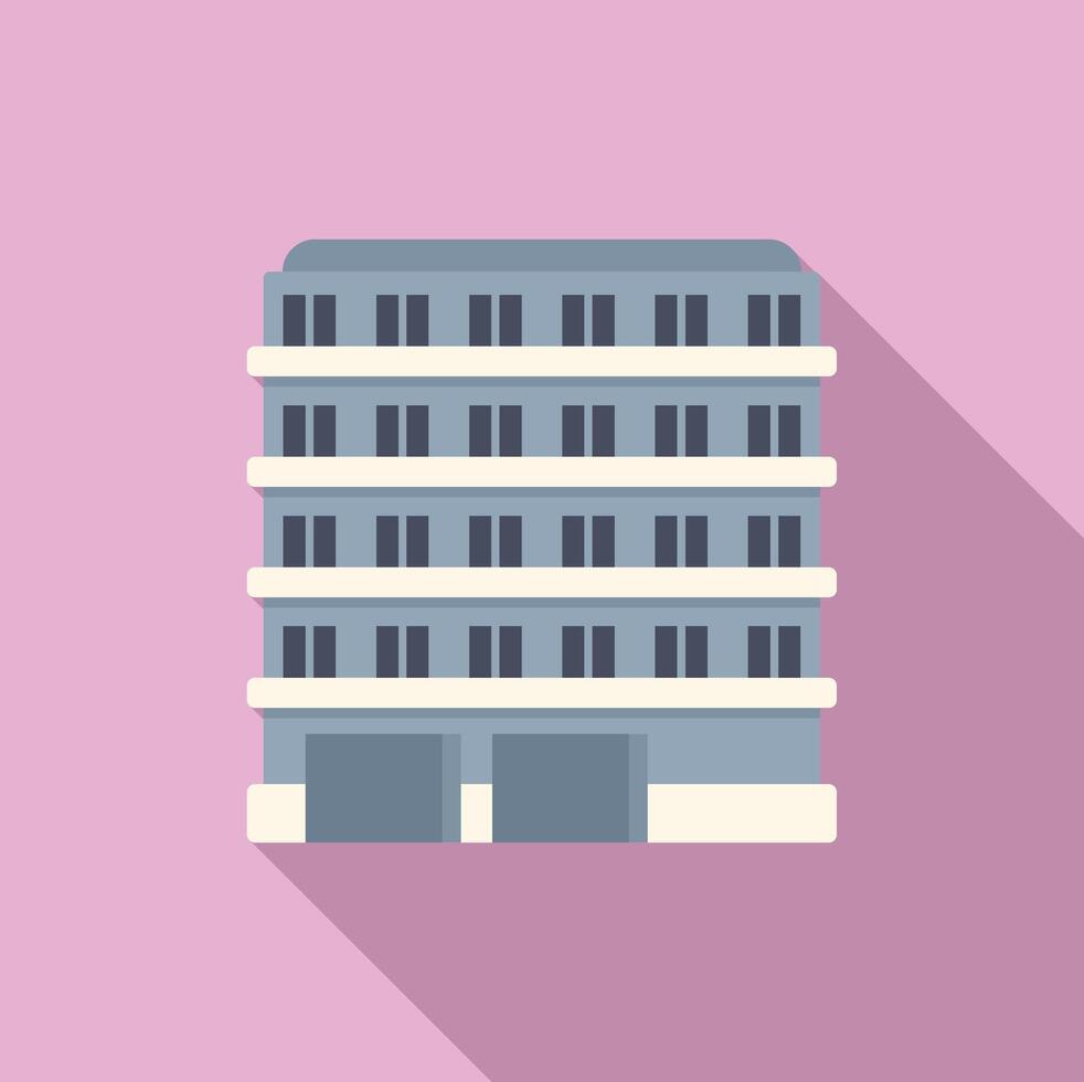 Apartment multistory building icon flat vector. Estate street mall vector