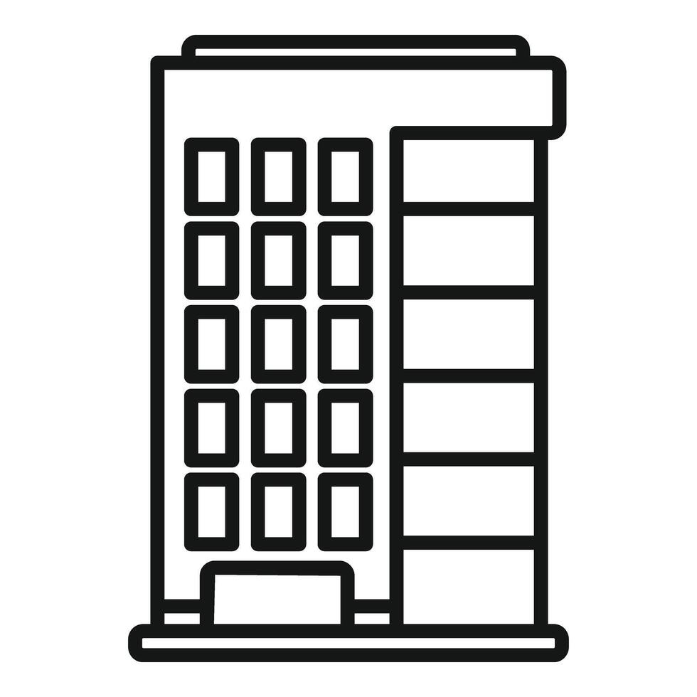 Office style multistory building icon outline vector. Medical style office vector
