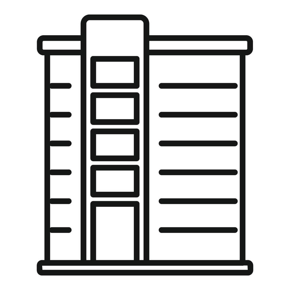 New plan multistory building icon outline vector. Exterior block vector