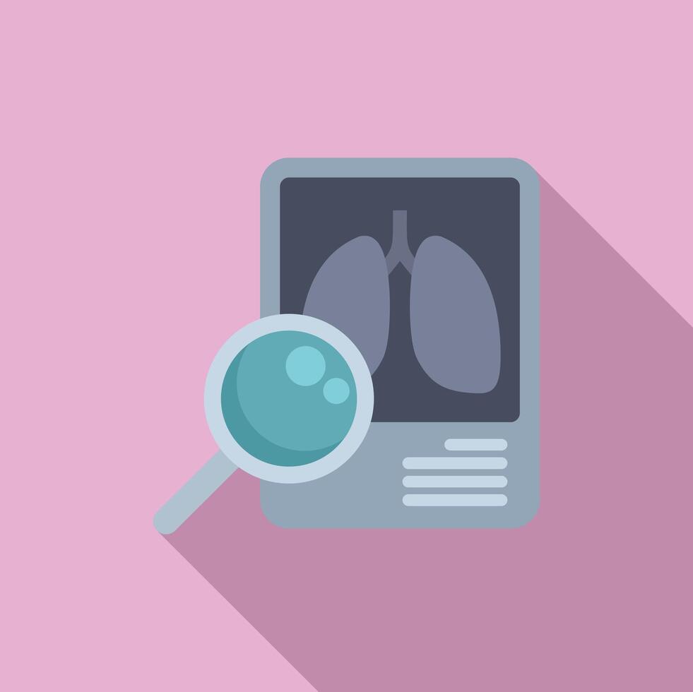 Diagnostic fluorography lungs icon flat vector. X ray control vector
