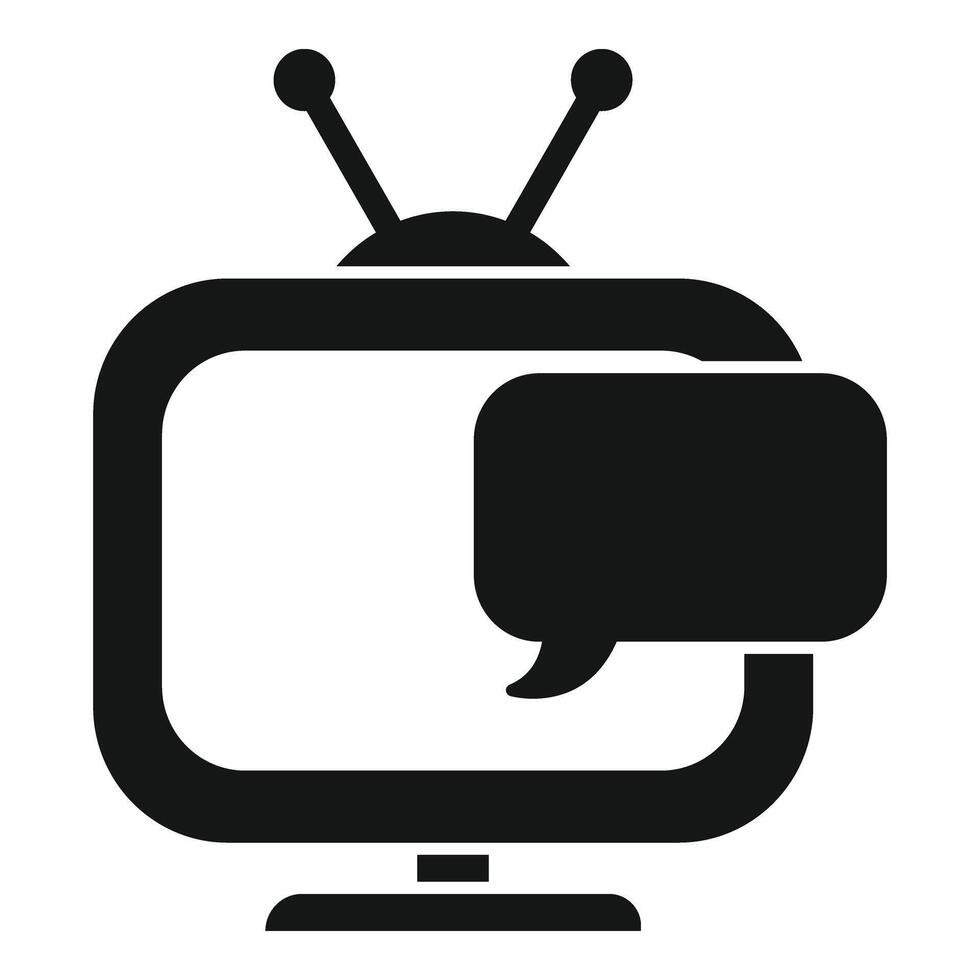 Tv media content icon simple vector. Comment live vector