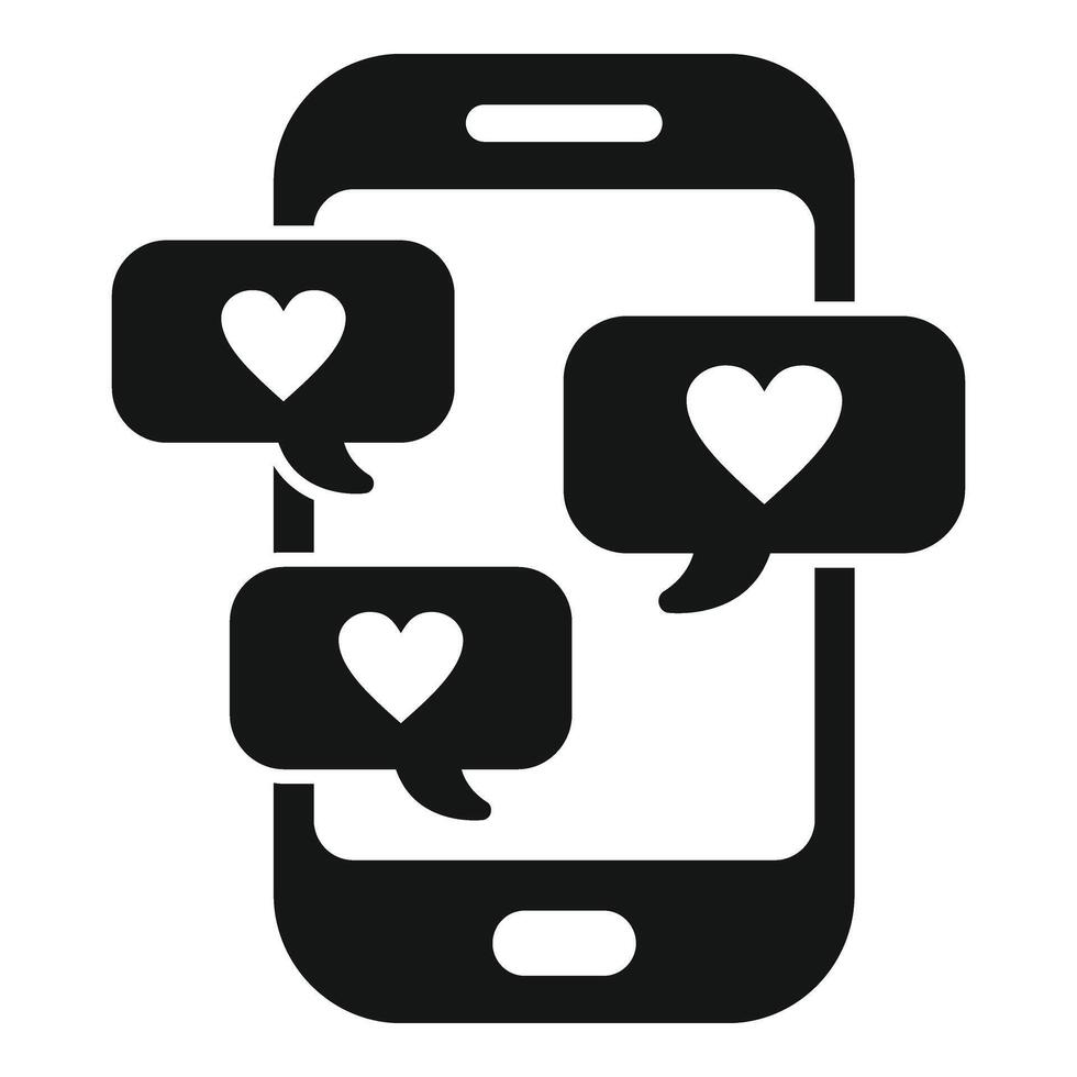 Smartphone content likes icon simple vector. Online search vector