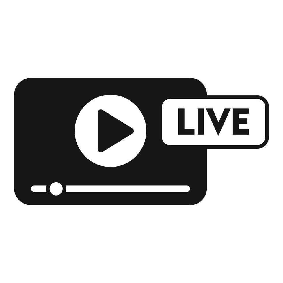 Live video podcast icon simple vector. Streaming platform vector