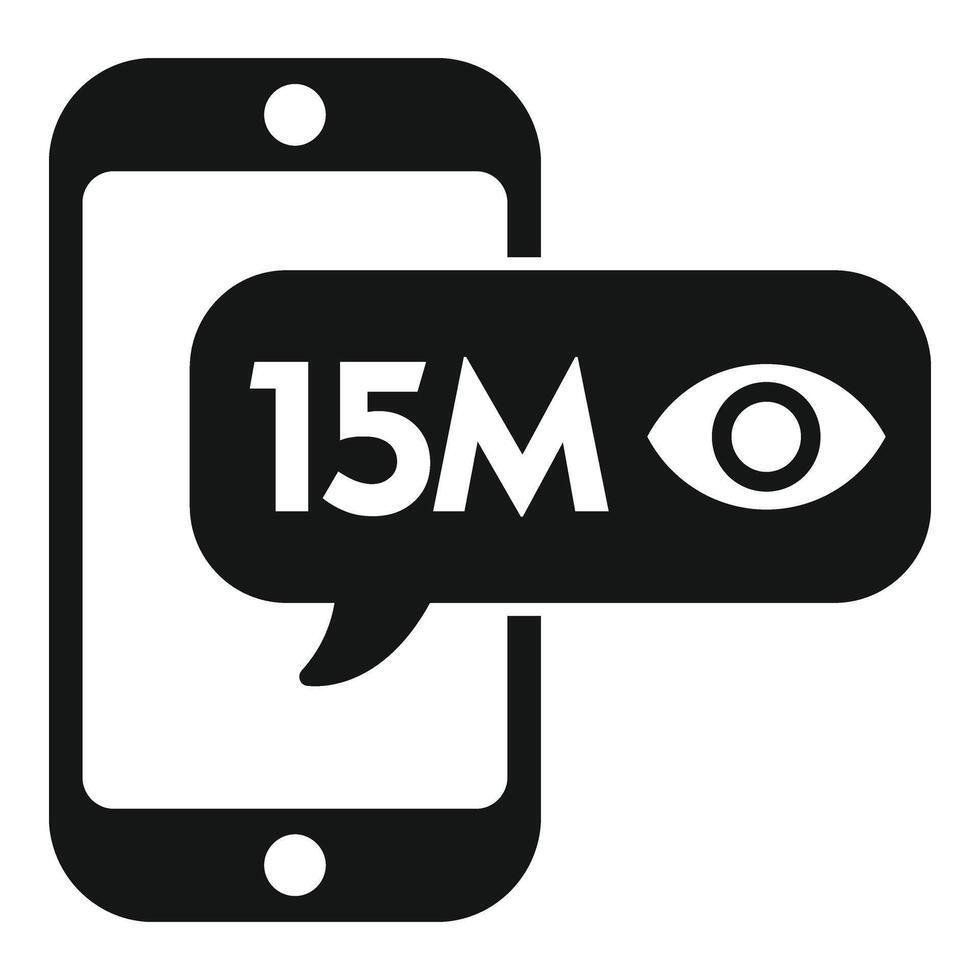 Smartphone content millions views icon simple vector. New media vector