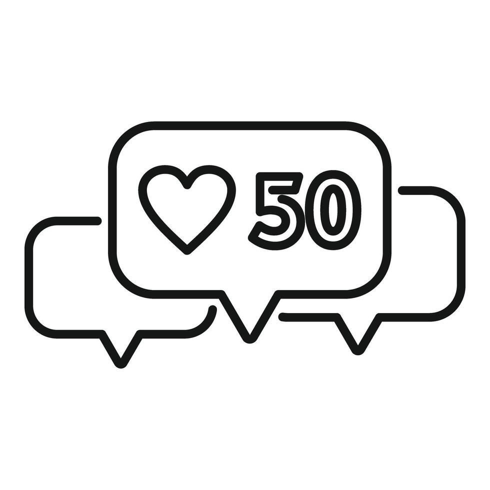 Like online comments icon outline vector. Best media content vector