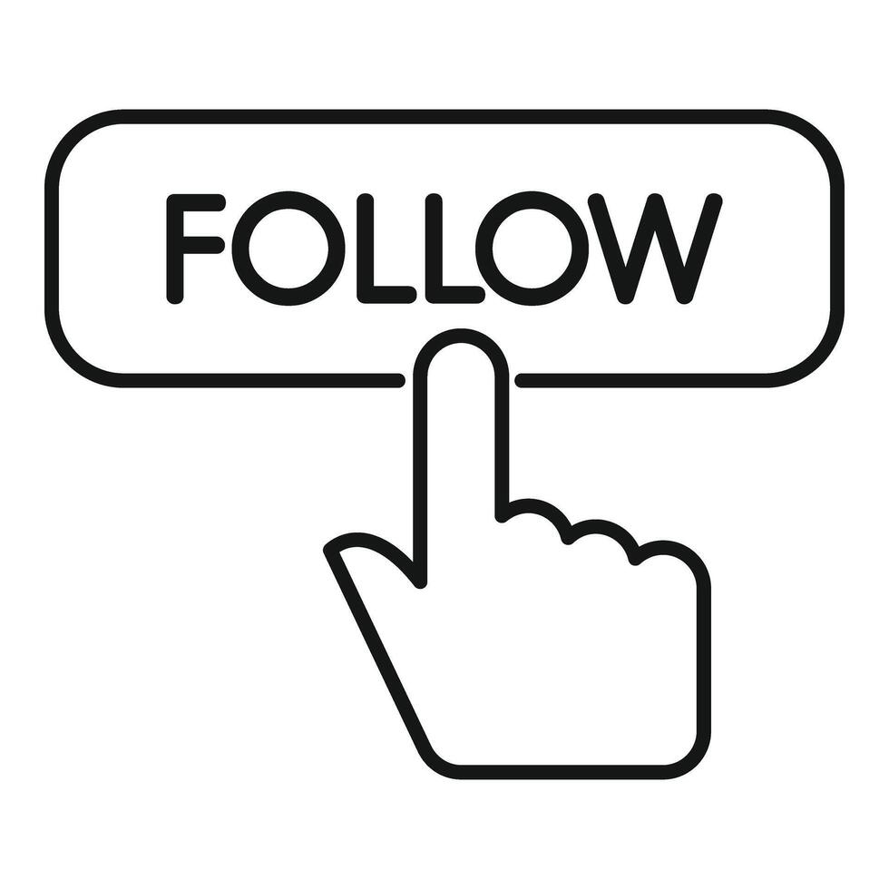 Follow click button icon outline vector. New popular page vector