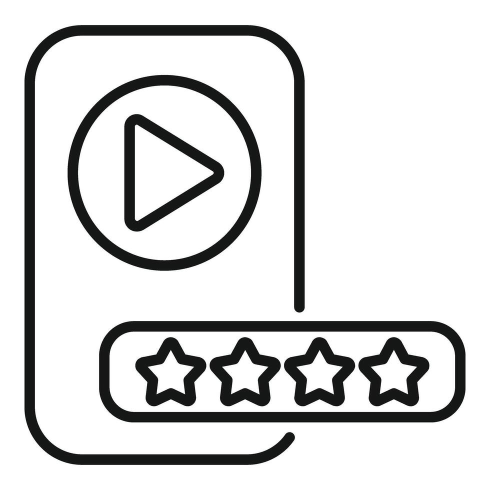 vídeo teléfono inteligente contenido icono contorno vector. clasificación medios de comunicación en línea vector