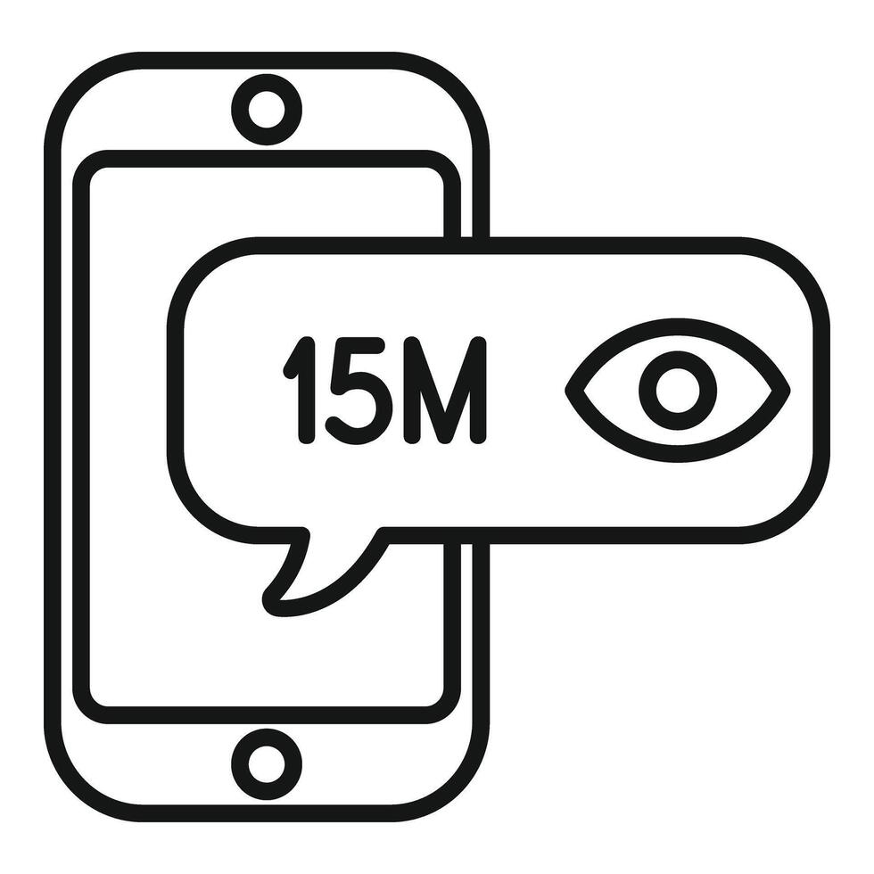 Smartphone content millions views icon outline vector. New media vector