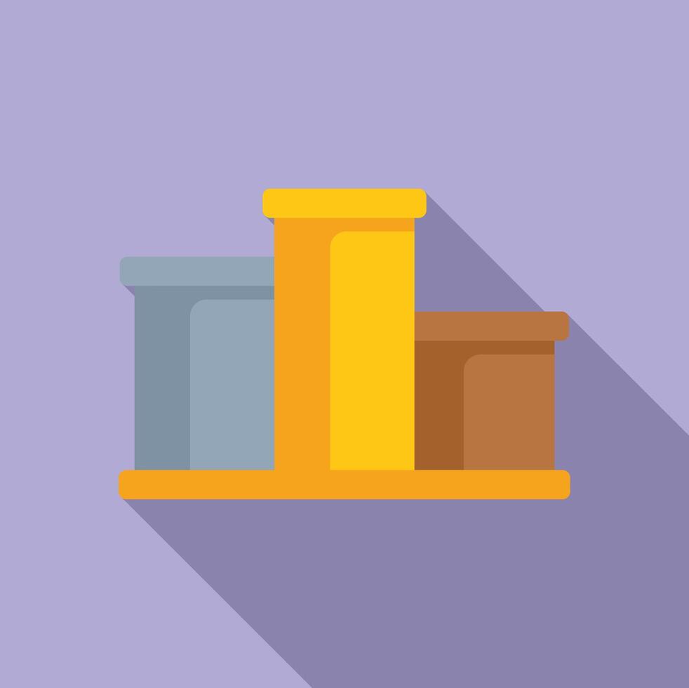Level customer podium icon flat vector. Game angry button vector