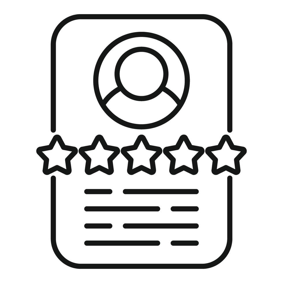 Online profile rating icon outline vector. Button rank grin vector