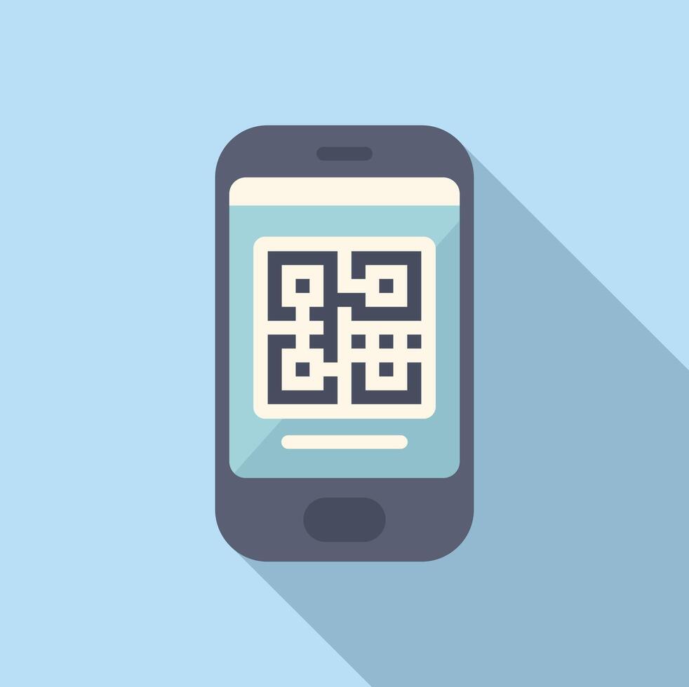Scan qr code with phone icon flat vector. Login account vector